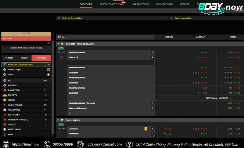 Giao dien cong cuoc BBIN The Thao 8Day - Hinh 1
