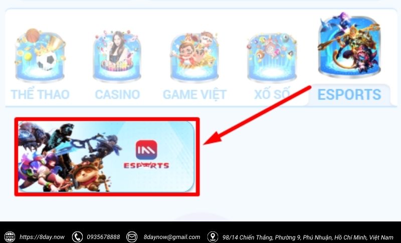 IM Esports 8Day - cổng cược thể thao điện tử siêu đỉnh cao 6 Cac buoc tham gia cuoc tai IM Esports 8Day - Buoc 2