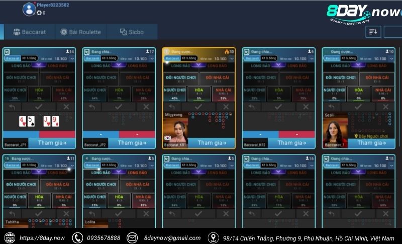 MG LIVE 8Day - Sảnh chơi casino trực tuyến đẳng cấp đại gia 2 Giao dien sanh MG LIVE 8Day - Hinh 1