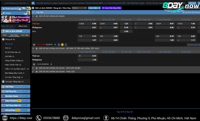 Giao dien cong cuoc SABA SPORTS 8Day - Hinh 2