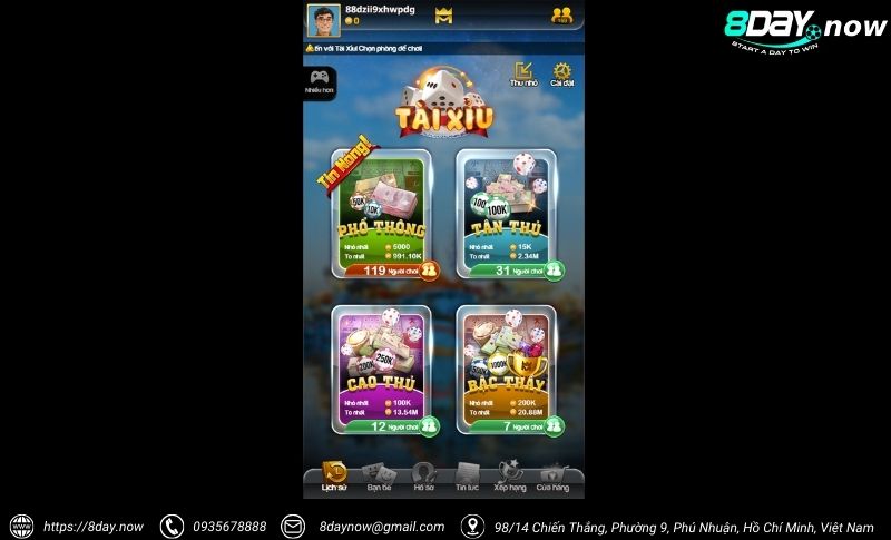 Giao dien game Tai Xiu 8Day - Hinh 2