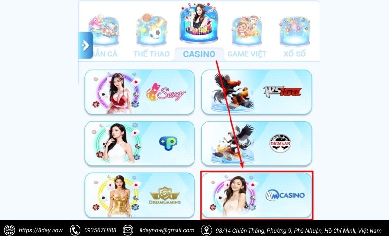WM Casino 8Day - Sòng bạc online siêu hot cho bet thủ 6 Cac buoc tham gia choi game tai sanh WM Casino 8Day - Buoc 2